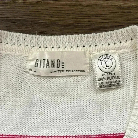 🔥Gitano🔥  | Vintage striped knit sweater vest with pockets - Picture 4 of 7